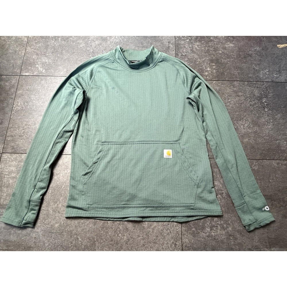 Carhartt Force Women's Small Sage Green Performance Mock Neck Pullover Shirt
